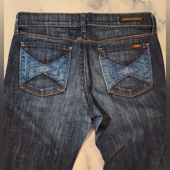 Vintage COH Ingrid Low Waist Flare Leg Jean Size 27 Rare Patchwork Pockets - Picture 5 of 16